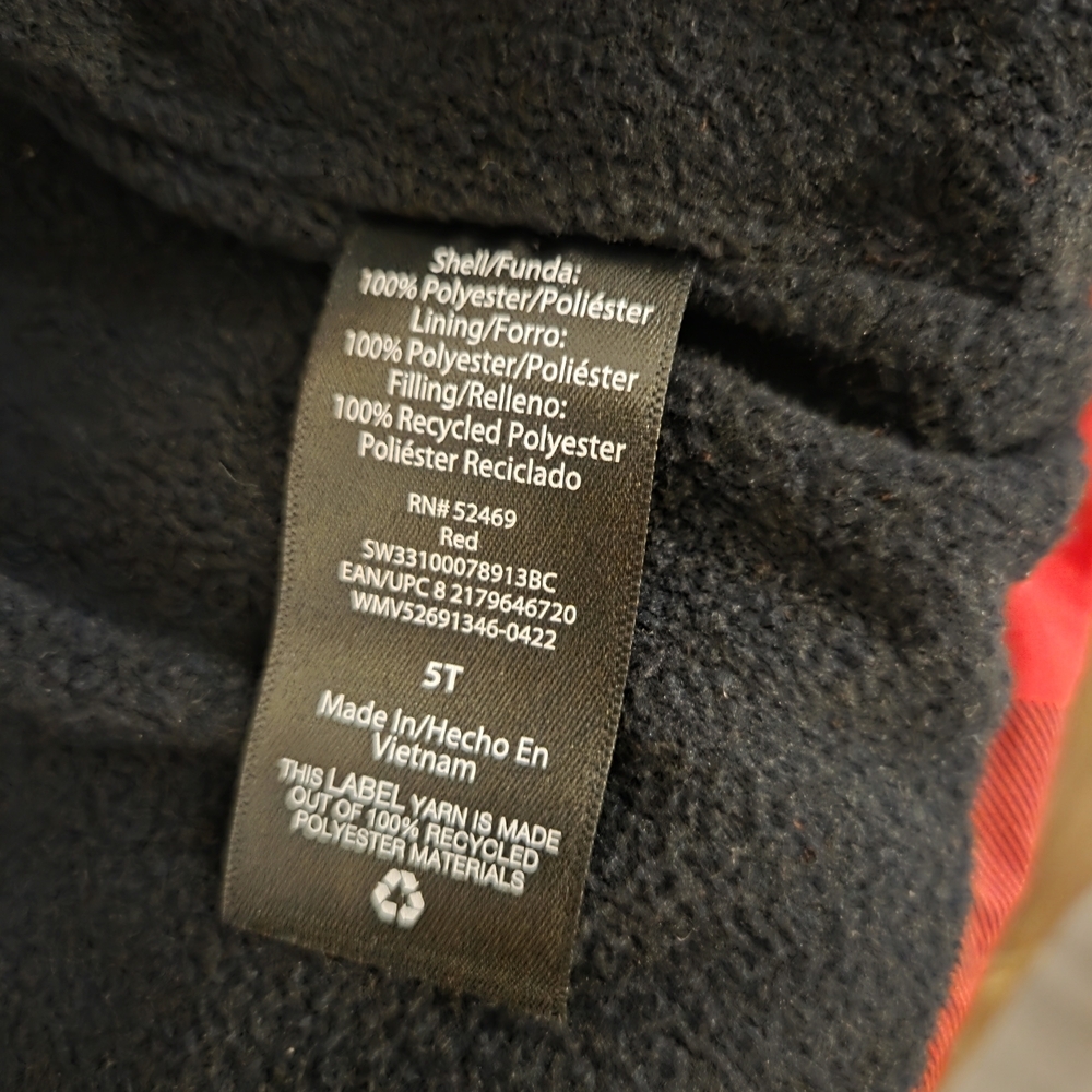 Swiss Tech Red and Black Kids Puffer Jacket - Picture 4 of 5